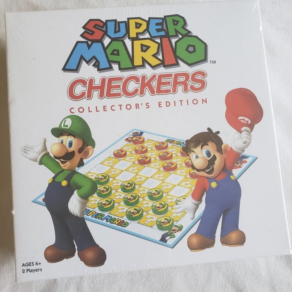 Super Mario Brothers Luigi Checkers Collector's Edition Board Game USAopoly 2012